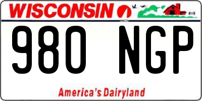 WI license plate 980NGP