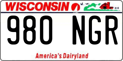 WI license plate 980NGR