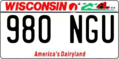 WI license plate 980NGU