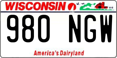 WI license plate 980NGW