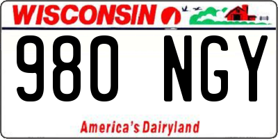 WI license plate 980NGY