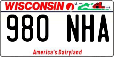 WI license plate 980NHA