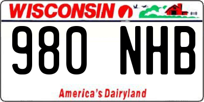 WI license plate 980NHB