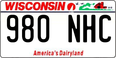 WI license plate 980NHC