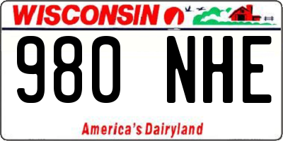 WI license plate 980NHE