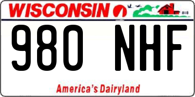 WI license plate 980NHF