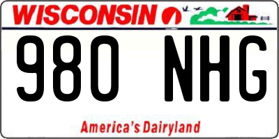 WI license plate 980NHG