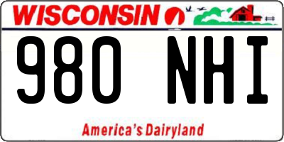 WI license plate 980NHI