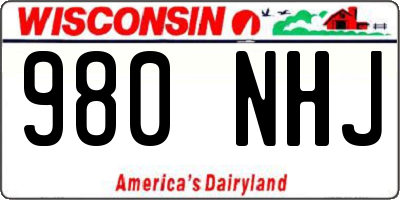 WI license plate 980NHJ