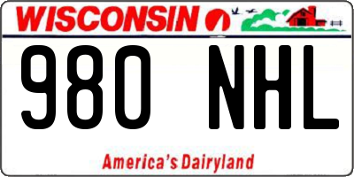 WI license plate 980NHL