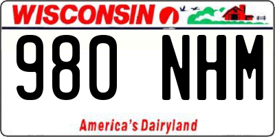WI license plate 980NHM