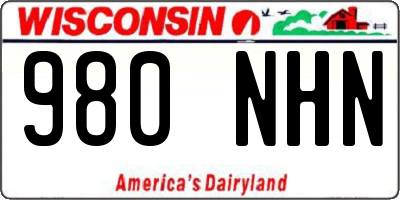WI license plate 980NHN