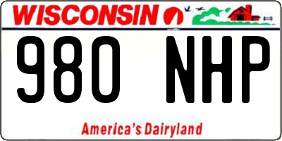 WI license plate 980NHP
