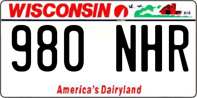 WI license plate 980NHR