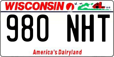 WI license plate 980NHT