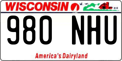 WI license plate 980NHU