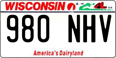 WI license plate 980NHV