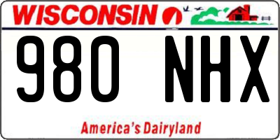 WI license plate 980NHX
