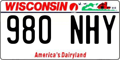 WI license plate 980NHY