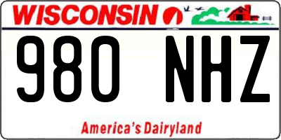 WI license plate 980NHZ