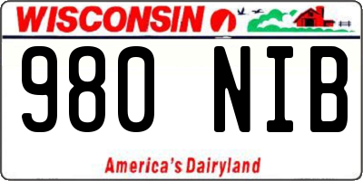 WI license plate 980NIB