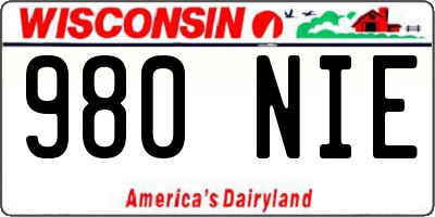 WI license plate 980NIE