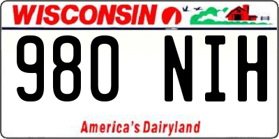 WI license plate 980NIH