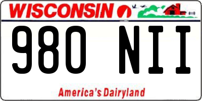 WI license plate 980NII