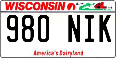 WI license plate 980NIK