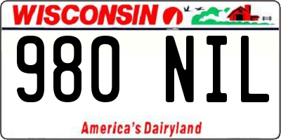WI license plate 980NIL