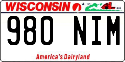 WI license plate 980NIM
