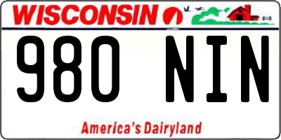 WI license plate 980NIN