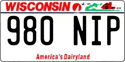 WI license plate 980NIP
