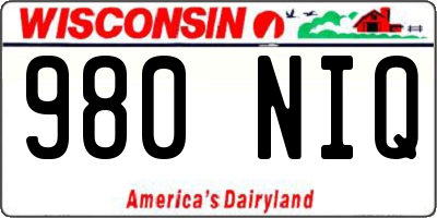 WI license plate 980NIQ
