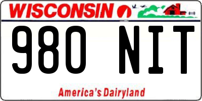 WI license plate 980NIT