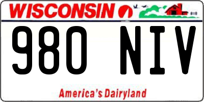 WI license plate 980NIV
