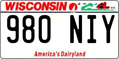 WI license plate 980NIY