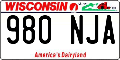 WI license plate 980NJA