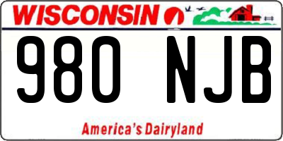WI license plate 980NJB