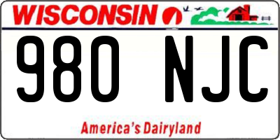 WI license plate 980NJC