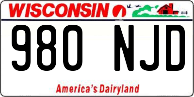 WI license plate 980NJD