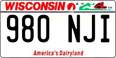 WI license plate 980NJI