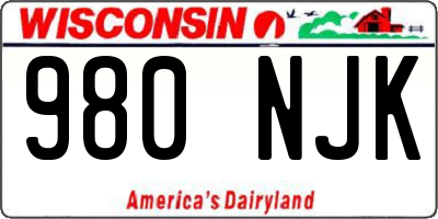 WI license plate 980NJK