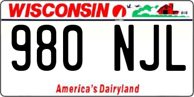 WI license plate 980NJL