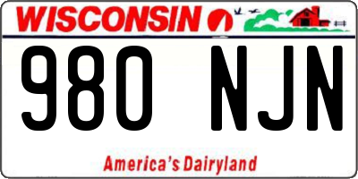 WI license plate 980NJN