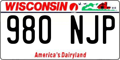 WI license plate 980NJP
