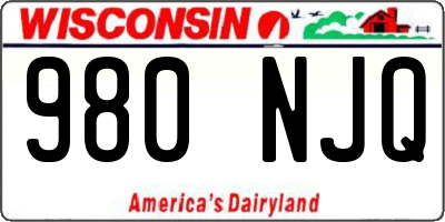WI license plate 980NJQ