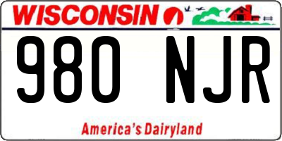 WI license plate 980NJR