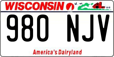 WI license plate 980NJV