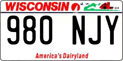 WI license plate 980NJY